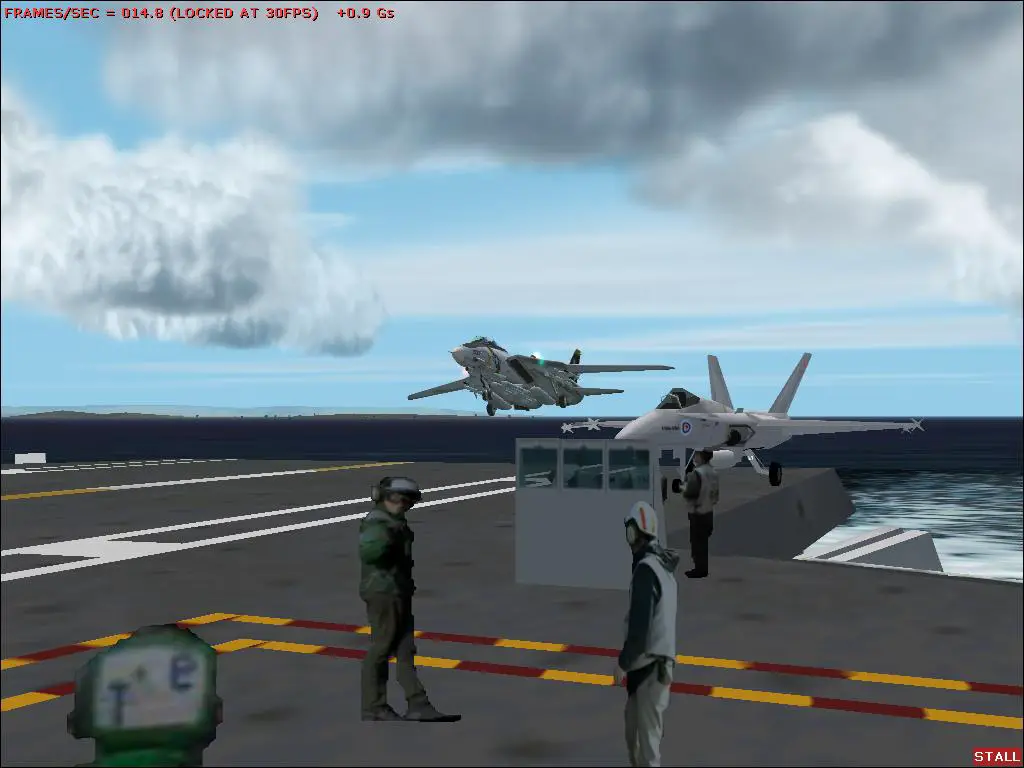 A sailor's first-person point-of-view of me landing my Grumman F-14 on a carrier off the coast of New Zealand. - Photo 1732